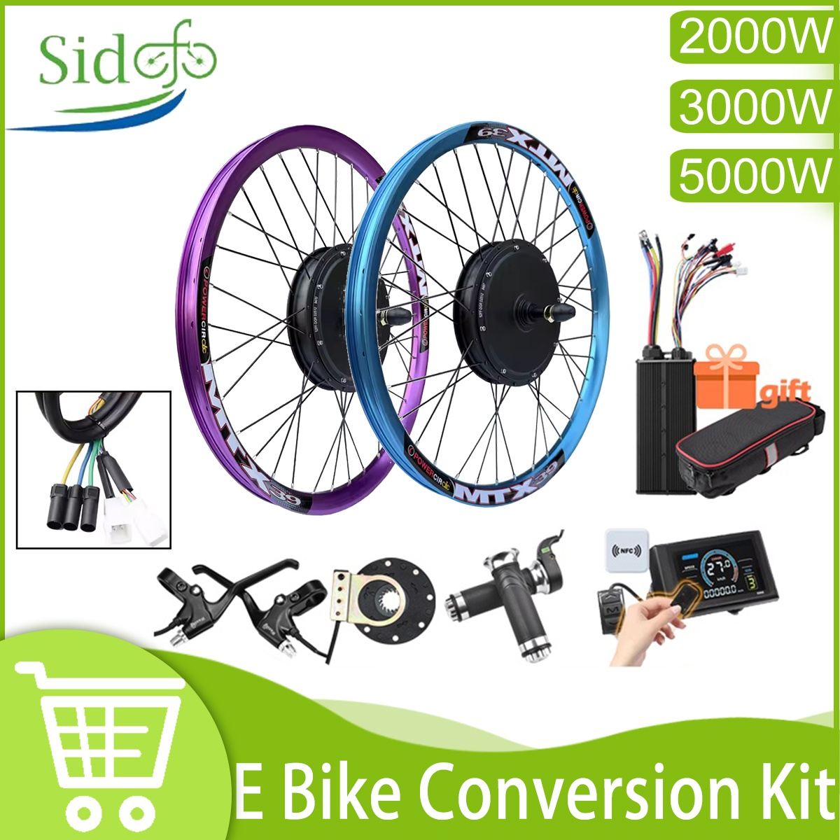 5000W Hub Motor Kit 72V - Neues Upgrade E-Bike Umbausatz MTX39 Elektromotorrad-Rad