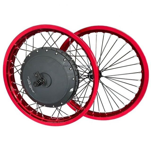 Electric Enduro Bike Frame With Motor Kit - Motor 72V8000W Günstiges Elektrofahrrad-Kit Rote Felgen