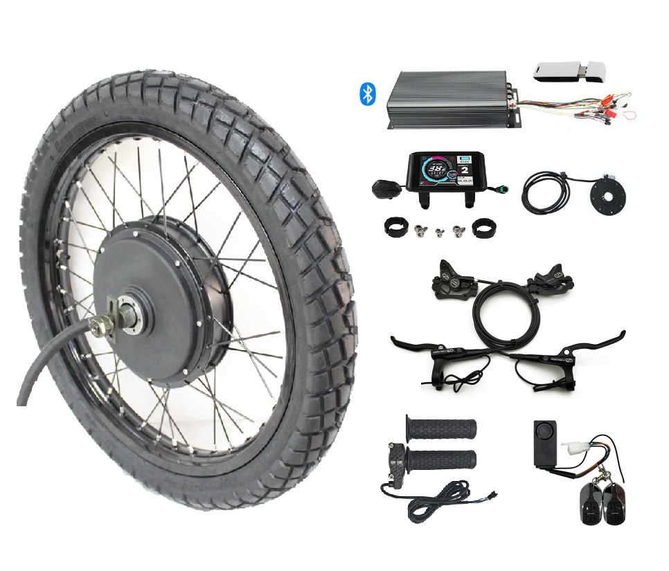 5000W Hub Motor Kit 72V - 48V-72V 100A 5000W Motorrad Felge Hinterrad