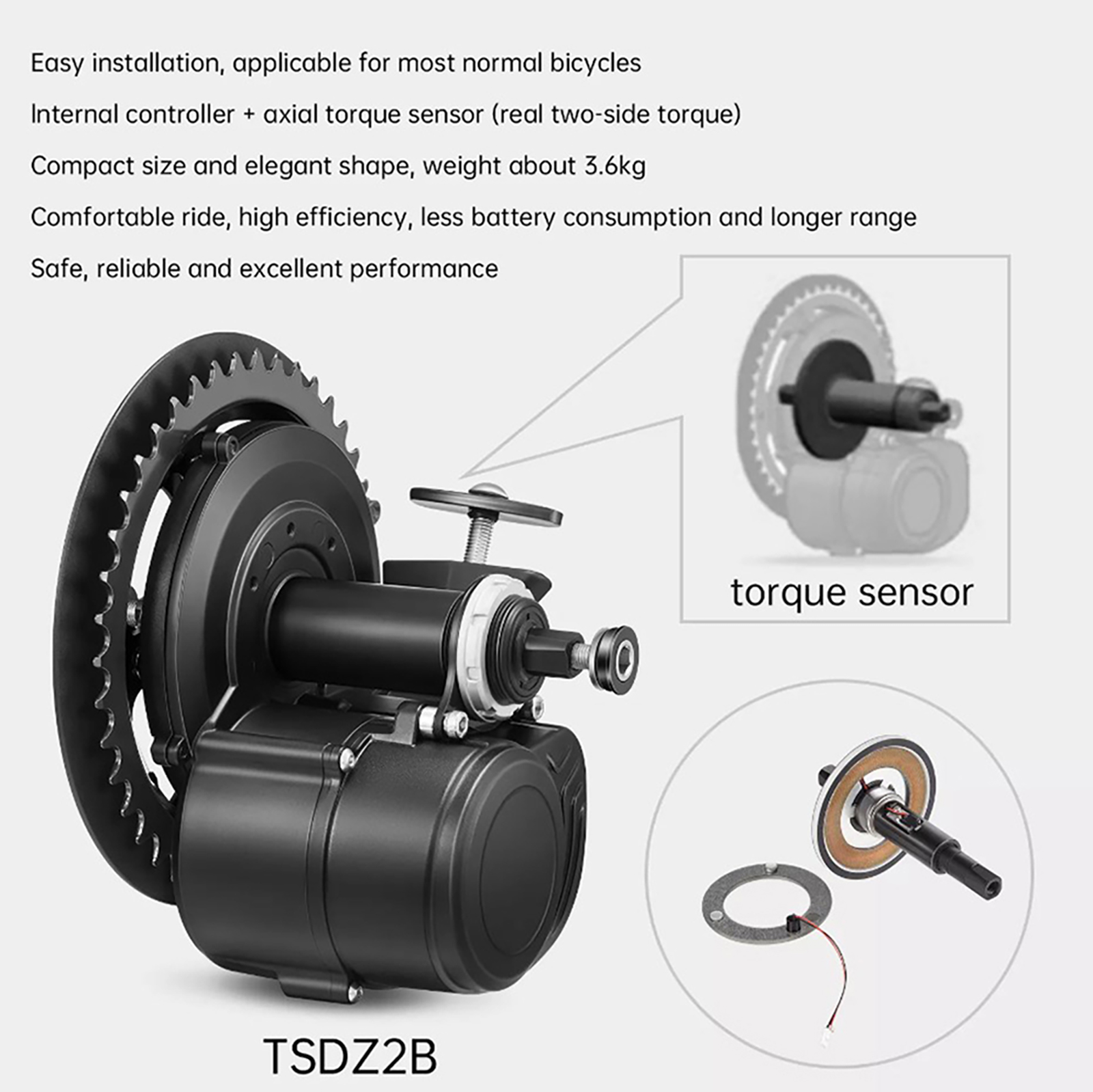 Tongsheng TSDZ2B BB 120 mm 100 – High Torque Brushless Mid Motor Kit Bewertung und Preis